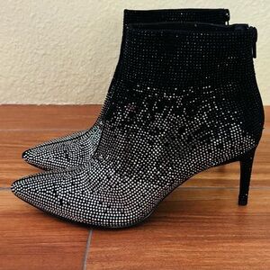 White House Black Market Ariana Black & White Sparkle Heel Bootie Size:  7.5
